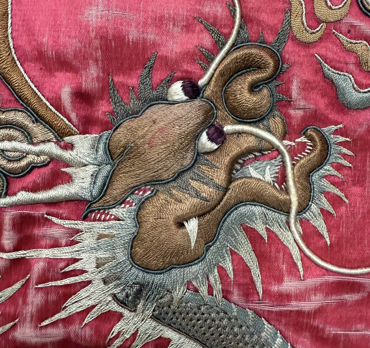 Pair Of Silk Panels With Oriental Themes - China 19th Century-photo-2